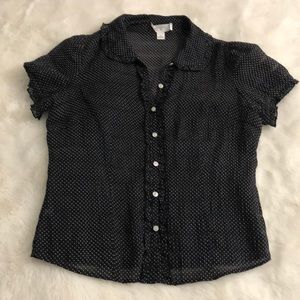 Black polka dots blouse